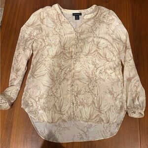 Cynthia Rowley Beige Floral Blouse